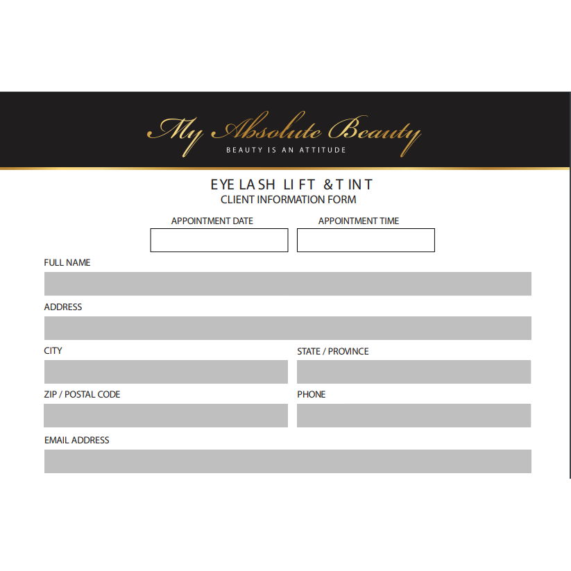 MAB | Lash Lift and Tint service | FORMS