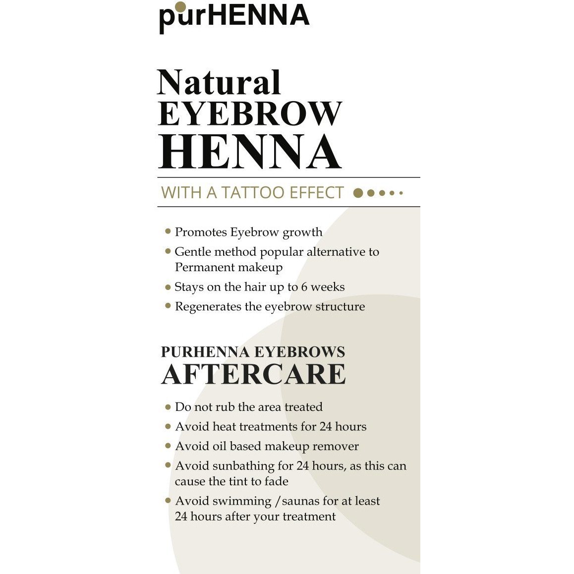 purHENNA® | Brow Henna | Aftercare Flyers(100ct)