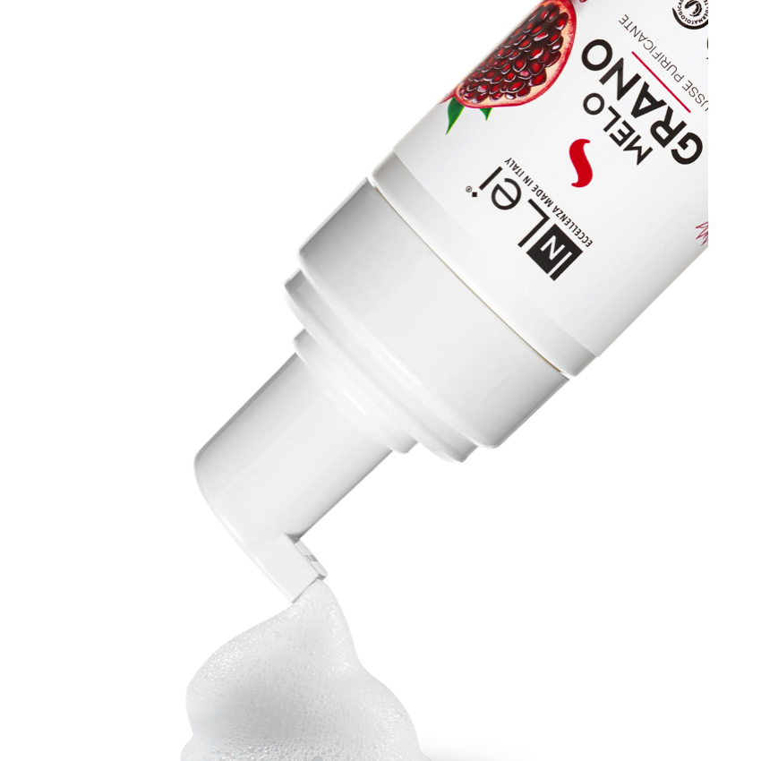 InLei® MOUSSE POMEGRANATE – cleansing and purifying makeup remover for eyelashes, eyebrows, and face – 100ml