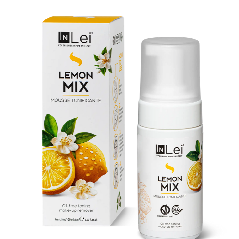 InLei® MOUSSE LEMON MIX toning makeup remover for eyelashes, eyebrows, and face 100ml