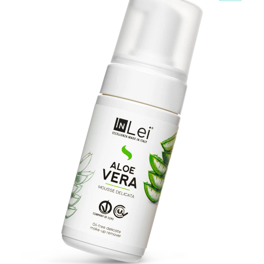 InLei® ALOE VERA MOUSSE gentle makeup remover for eyelashes, eyebrows, and face 100ml