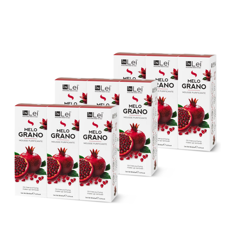 InLei® Pomegranate Mousse Cleanser Display – purifying makeup remover for eyelashes, eyebrows, and face 100ml