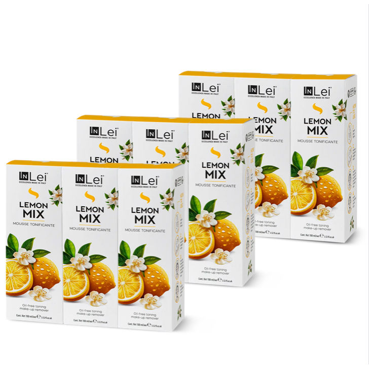 InLei® LEMON MIX MOUSSE DISPLAY – cleansing and toning mousse for eyelashes, eyebrows, and face 100ml