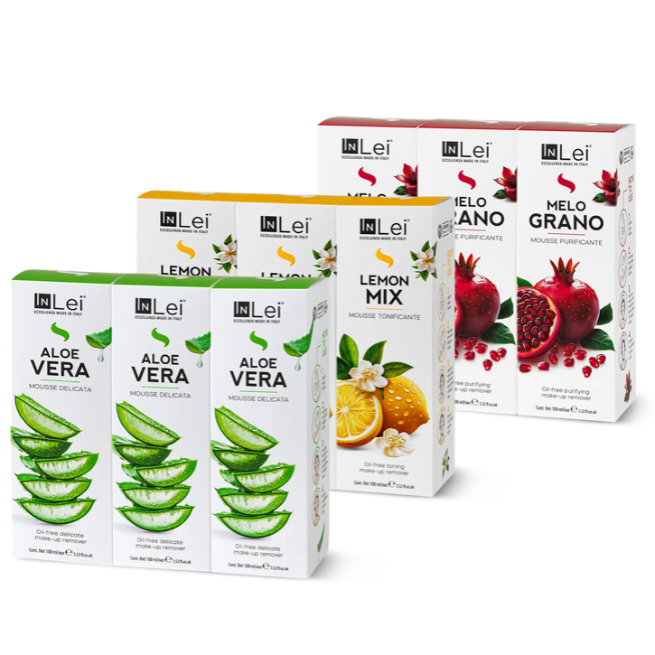 InLei® COCKTAIL SET DISPLAY – makeup remover mix for eyelashes, eyebrows, and face 100ml