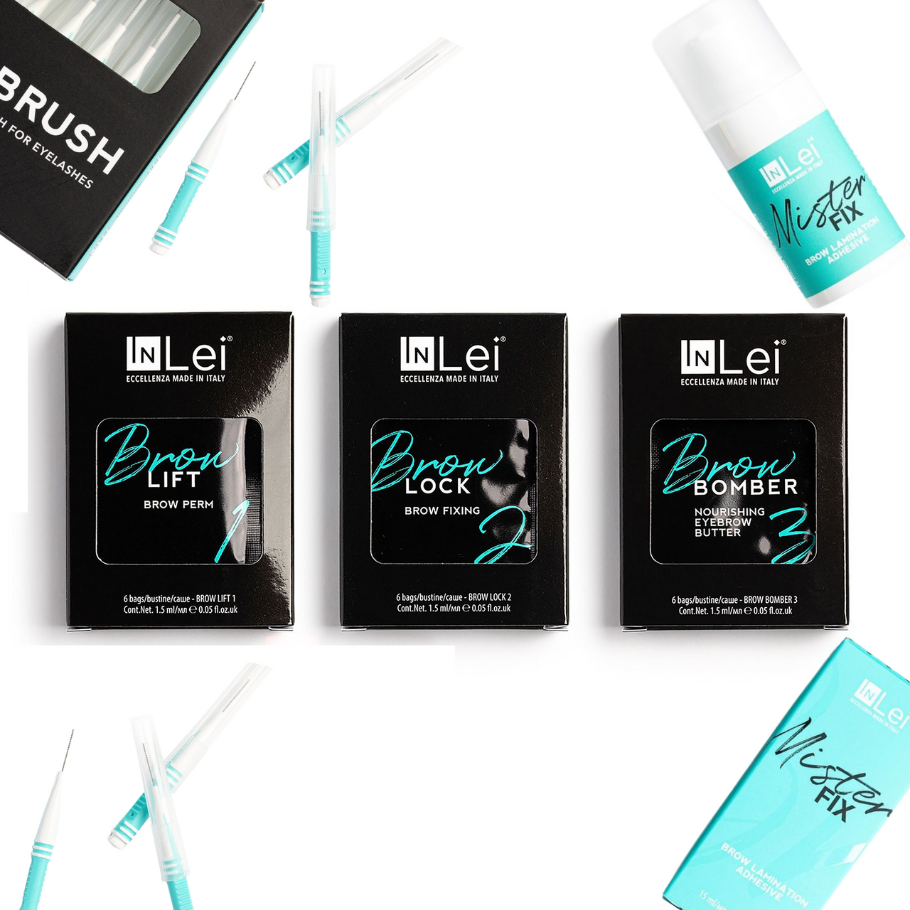 InLei® | Brow Bomber | Combo Pack | Sachets, LamiCa Gel,