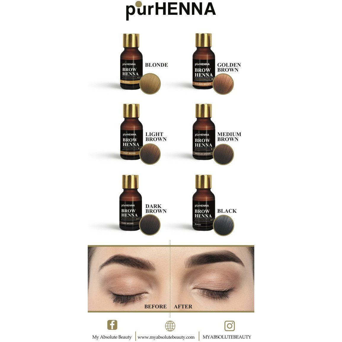 purHENNA® | Brow Henna | Aftercare Flyers(100ct)
