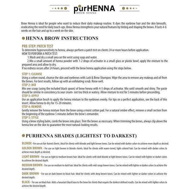 purHENNA® | Brow Henna Instructions (Free Download)